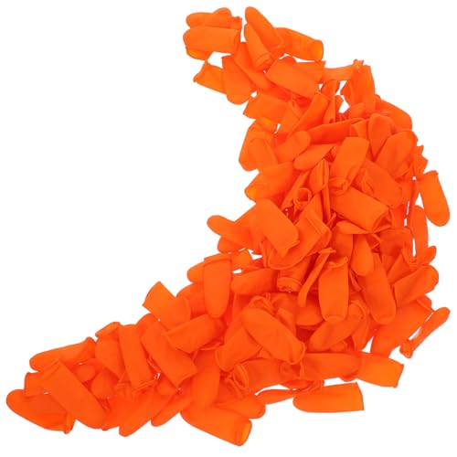 FUNOMOCYA 200pcs Insulated Finger Guards Nitrile Gel Anti-Slip Anti-Static Orange Heavy Duty Thick Long-Lasting Comfortable Finger Covers