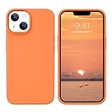 VENINGO iPhone 13 Case, Phone Case for iPhone 13,Slim Fit Liquid Silicone Soft Gel Rubber Lightweight Microfiber Lining Shockproof Anti-Scratch Protective Phone Cover for iPhone 13 6.1'',Sunset Orange