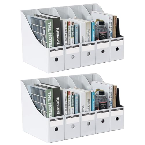 DUOAIKE Magazine File Holder Pack of 10,for Files,Papers, Documents & Stationary, Recyclable Magazine Rack for Home,Office Desk & Shelves,School Dormitory Office Home (6)