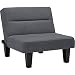 Kebo Lounge Chair Chaise Multiple Positions for Sitting, Sleeping or Even as a Coffee Table Brown, Gray or Blue for Living Room, Family Room, Basement, Dorm, Office, Den or Bedroom (Gray)