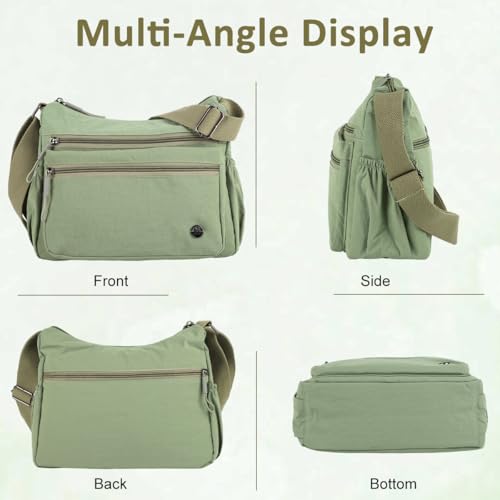 Image of PALAY Crossbody Bag for Women Nylon Shoulder Bags Floral Multi-Pocket Purse Sling Bag for Woman