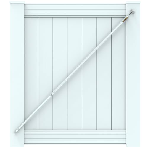 White True Latch 7 Gate Brace for Vinyl - Vinyl Fence Anti Sag Gate Kit - Gate Hardware Kit for Outdoor Vinyl Fence Gates 1 Patented USA Made Brace (7 Telescopic (44 - 84) White)