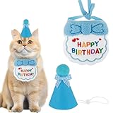 Petite taille : la taille de cet ensemble d'anniversaire pour animal de compagnie n'est pas trop grande, le bavoir mesure 14 x 11,5 cm et la longueur de la sangle est de 23 cm d'un côté. Le chapeau mesure environ 9,5 x 6 cm. Convient aux chiots et aux chats avec un tour de cou allant jusqu'à 60 cm et un tour de tête allant jusqu'à 50 cm.