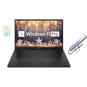 HP 17.3″ Business Laptop Computer, 64GB RAM 2.2TB Storage (2TB SSD+256GB Docking Station Set), 10-Core Intel Core i5, Windows 11 Pro Laptop with Microsoft Office License Included, PLUSERA Earphones