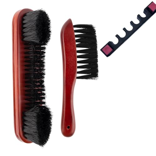 Wooden Billiard Table Brush & Cue Rack Set,Premium Pool Table Maintenance Kit For Frame, Felt Cleaning And Cue Storage