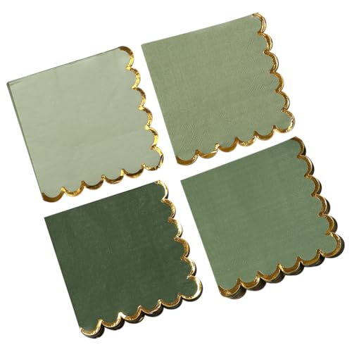JIHUOO Lot de 100 serviettes en papier festonnées pour cocktail - Serviettes pour mariage, dessert, fête, réception, événement - Serviettes avec accents...
