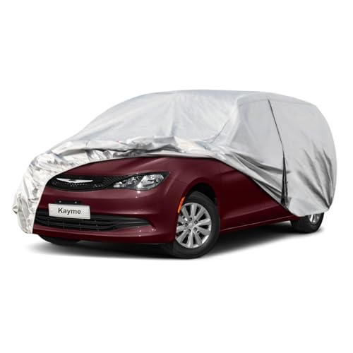 Image of Kayme 6 Layers Car Cover Custom Fit for Chrysler Voyager /Pacifica (1999-2025) Waterproof All Weather for Automobiles, Outdoor Full Cover Rain Sun UV Protection.Silver