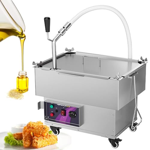 Filtro de Aceite para freidora Comercial, Sistema de filtrado de Aceite de 250 W con Bomba y Manguera para restaurantes y Puestos de Comida, 18 L