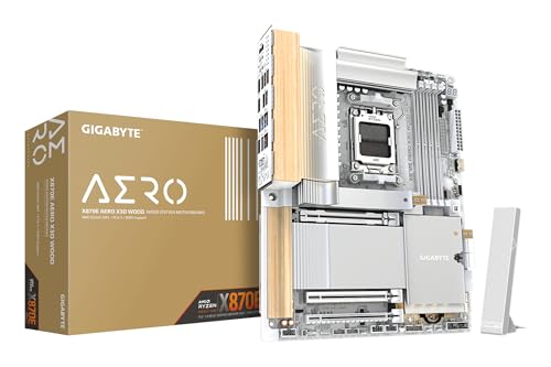 Image of GIGABYTE X870E AERO X3D WOOD Motherboard - Supports AMD Ryzen 9000 CPUs, 16+2+2 Phases Digital VRM, up to 9000Hz DDR5 (OC), 2xPCIe 5.0 + 2xPCIe 4.0, Wi-Fi 7, 5GbE LAN, USB 4