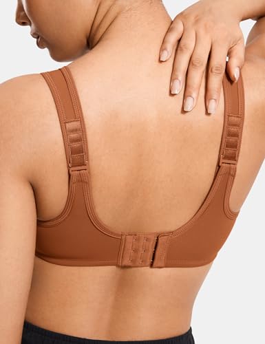 Image of SYROKAN Women's Max Control Underwire Sports Bra High Impact Plus Size with Adjustable Straps Unlined Bra