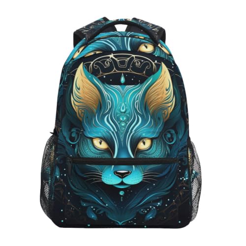 Sac d'ordinateur renard bleu grand sac à dos scolaire voyage ados