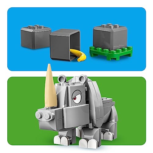 Super Mario Pack di Espansione Rambi il Rinoceronte, Figura di Animale Giocattolo Costruibile, Piccolo Regalo da Abbinare al Gioco Starter Pack 71420 - Lego - Immagine 5