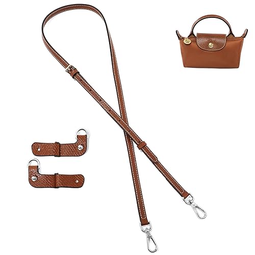 Image of Leather Purse Straps Replacement Shoulder Strap Leather Adjustable Crossbody Strap Suitable for Long champ Handbags