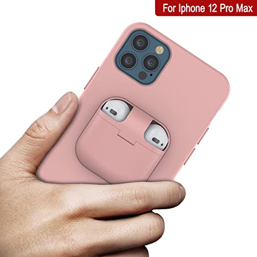 Punkcase for iPhone 12 Pro Max Airpods Case Holder (CenterPods Series), Pink - Image 3