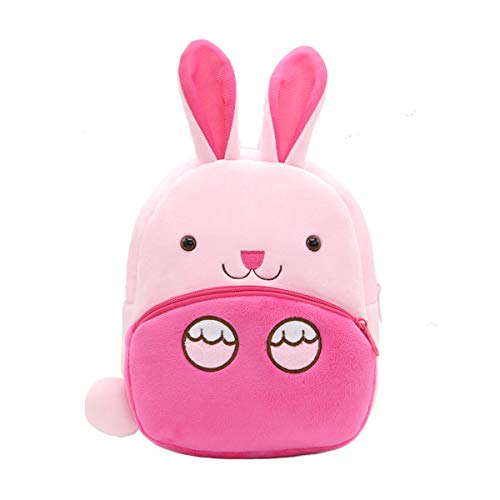 NICE CHOICE Mochila infantil fofa para bebês de 2 a 6 anos, Coelho, Large, Mochila infantil fofa de pelúcia com desenho animado