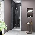 ELEGANT 32" W x 72" H Bi-Fold Glass Shower Door, 1/4" Fold Clear Glass Shower Panel Pivot Swing Semi-Frameless Shower Doors, Chrome Finish