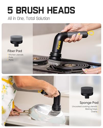Fanttik G9 Handy Cordless Electric Spin Scrubber w/ 5 Brush Heads & LED Display - image 4