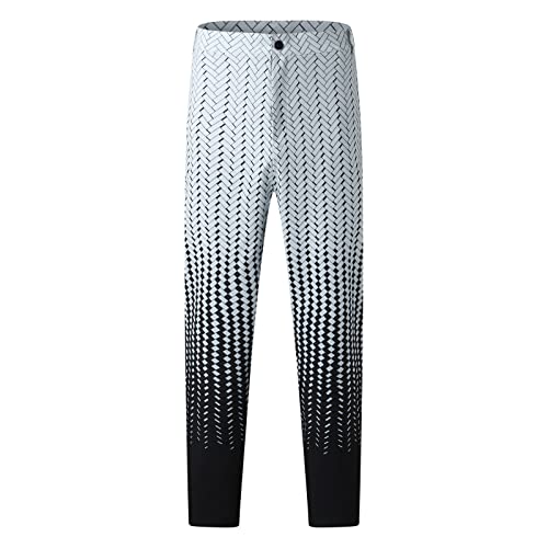 Golf Pant Thick Flat Front Pants Slim Stretch Golf Cargo Golf Pants Golf Pant Flat Front Men Slim Fit Print Zipper Button Trousers Suit Pants Mens Golf Pants Quick Dry White #TOP3