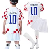 Casmyd Youth Kids Croatia Soccer Jersey+Shorts #10 ModRicc 2022 World Cup Football Team Sports Fan S