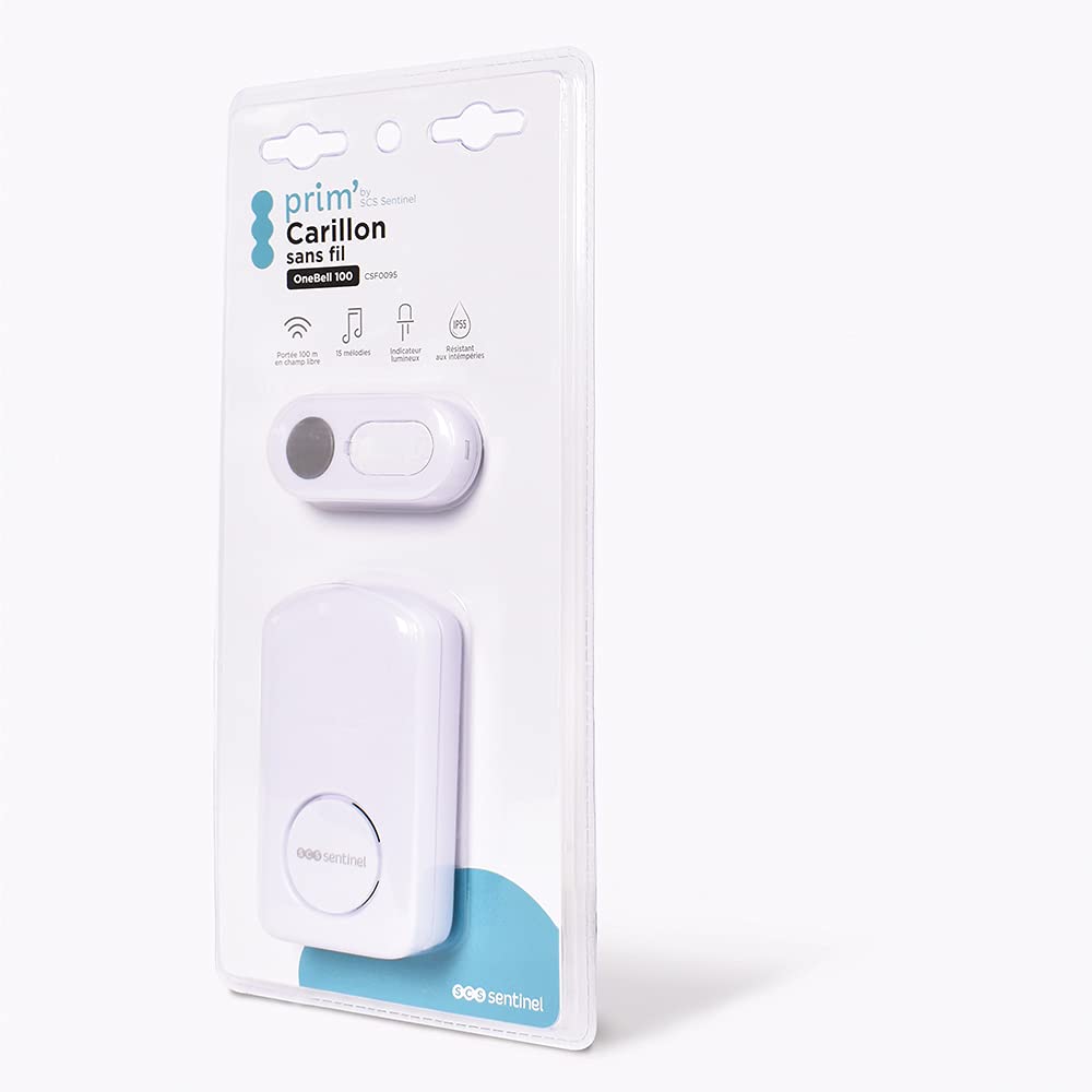 SCS Sentinel Timbre inalámbrico, timbre de puerta, timbre de puerta inalámbrico para exteriores, timbre doméstico inalámbrico, timbre inalámbrico Onebell 100, CSF0095