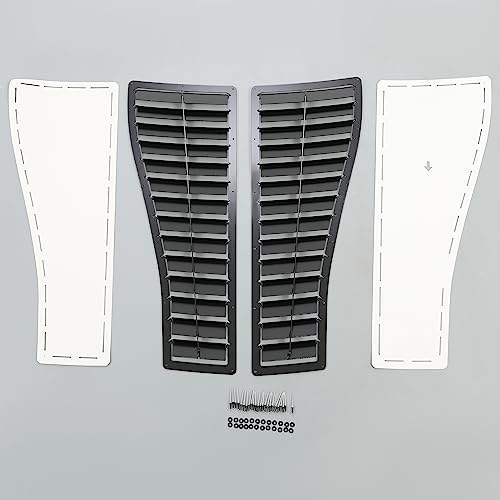 HECASA Steel Hood Louver Inserts Hood Scoop Compatible with 1985-1990 Chevy Chevrolet Camaro Z28 IROC-Z IROC Vented Heat Extractor Steel Black Powder Coated by HECASA - Image 3