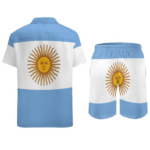 Casual Summer Outfits for Men, 2 Piece Sets Short Sleeve Button Down Shirts and Beach Shorts4