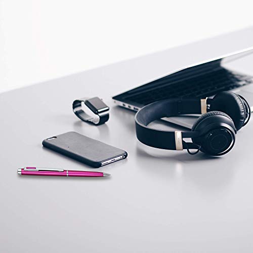 Image of Lanier 4G Ballpoint Pen - Shiny Chrome Ring & Parts with Medium Tip 0.7mm Cross Style Refill (with Accents - White or Black or Purple or Pink)