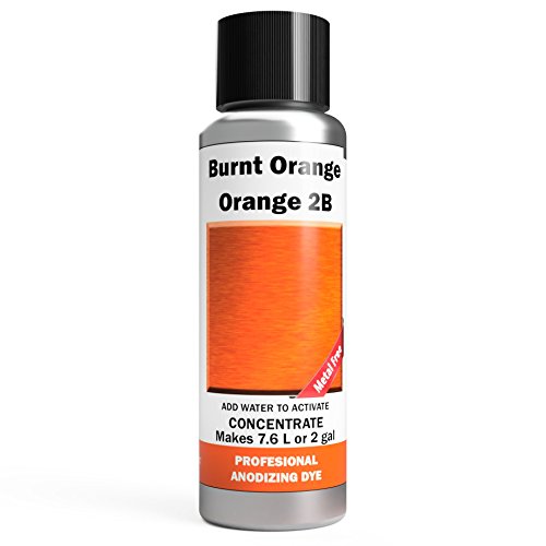 Professional Aluminum Anodizing Pigment Dyes | Orange 2B | Light To Rich Orange | Powder Concentrate Makes 7.6 Liters Or 2 Gallons #TOP4