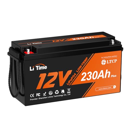 LiTime 12V230Ah Plus リン酸鉄リチウムイオンバッテリー 200AのBMS 2560W出力電力...