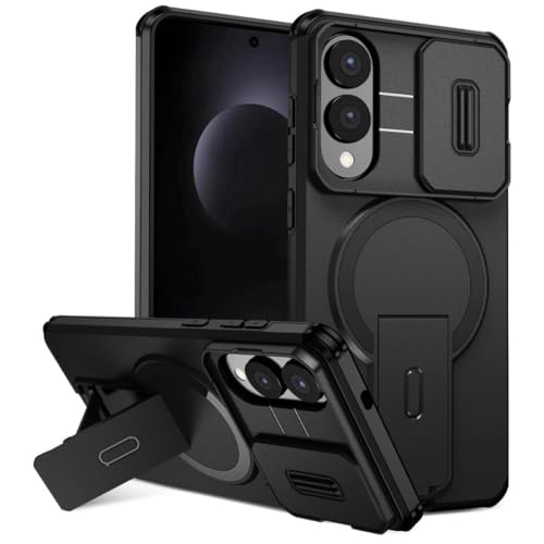Image of ShieldTech MagStand Series Case for Samsung Galaxy S26 Edge, Mobile Cover with Sliding Camera Shield, Mag-Safe, Kickstand, Shockproof for Samsung Galaxy S26 Edge 5G - Black