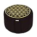 yogabox Coussin de méditation - Motif Fleur de Vie brodé, Noir