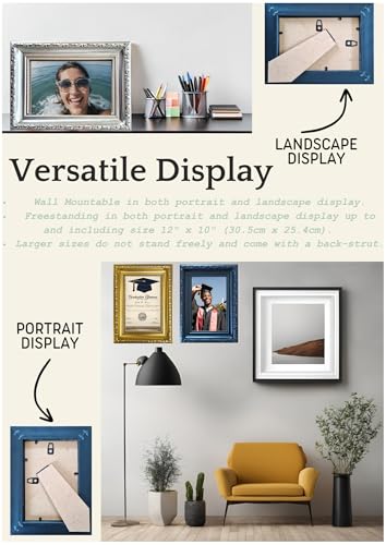 Aryllis Vintage A4 Photo Frame, Ornate Gold, Free-standing & Wall Mountable Premium Picture Frame with Perspex Front