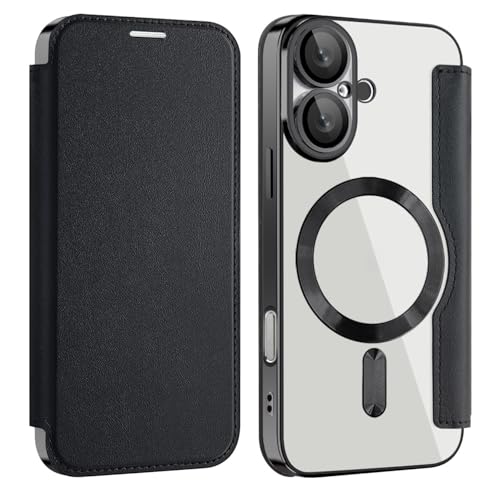 Étui à rabat iPhone 16 Plus pour voyager léger housse portefeuille anti-piratage RFID aimantée