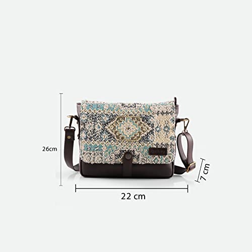Image of Rudhira Women's Cross-body Bag Sling Bags Ladies Purse Handbag Sling Strap Vegan Leather Indian Fabric Slings Multicolor (Floral)