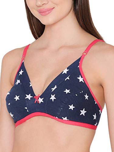 Image of Clovia Women's Cotton Rich Non-Padded Non-Wired Star Print Bra
