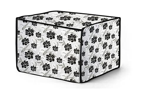 Image of The Furnishing Tree PVC Waterproof Microwave Oven Cover Compatible for 25 L Convection 25SC3 IndianFloral Pattern Grey