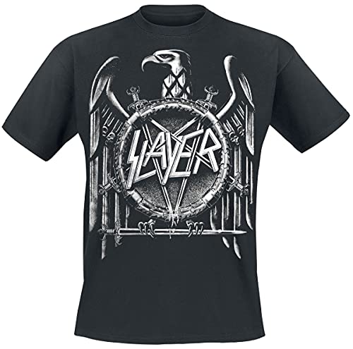 Slayer Eagle Homme T-Shirt Manches Courtes Noir L 100% Coton Regular/Coupe Standard Cover