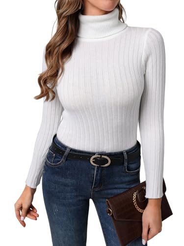 SOLY HUX Women's Sweater Turtleneck Long Sleeve Casual Slim Fit Pullover Tops