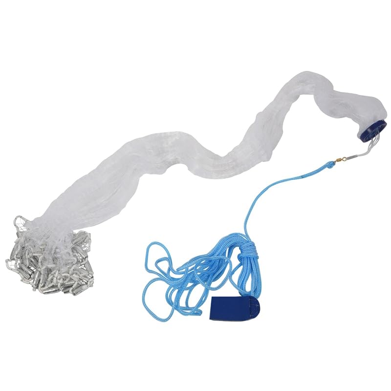 Lancer Un Filet Filet de pêche 8 Pieds 2,4 m avec appât et Filet à Lancer à la Main en Maille de Nylon + Plomb Cast Net