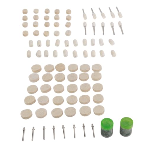 90pcs Wool Polishing Kit, Abrasive Soft Felt Polishing Buffing Clean Wheel Mixed Kit for Rotary Tools Metal Cleaning Derusting Grinding Dusting