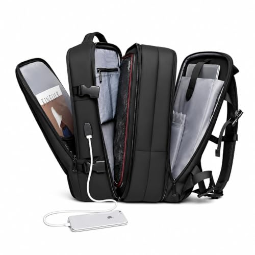 Mochila de Viagem Expansível Grande Capacidade | Mochila Executiva Impermeável para Notebook | Masculina e Feminina | Ideal para Avião, Trabalho e Faculdade