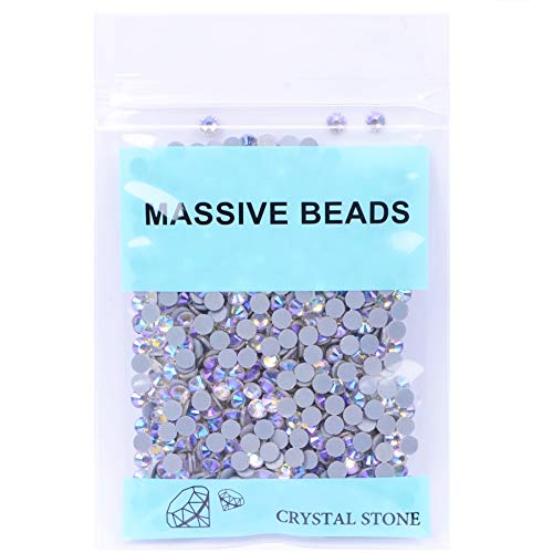 Image of 400 Pieces Hot Fix Glass Flatback Rhinestones HotFix Round Crystal Gems (Paradise Shine, SS30)