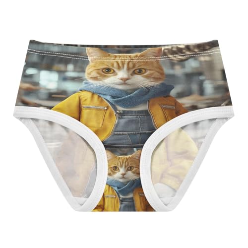 Orange and White Cat Dressed in Jeans Toddler Girls's Underwear 2T 202b8824
