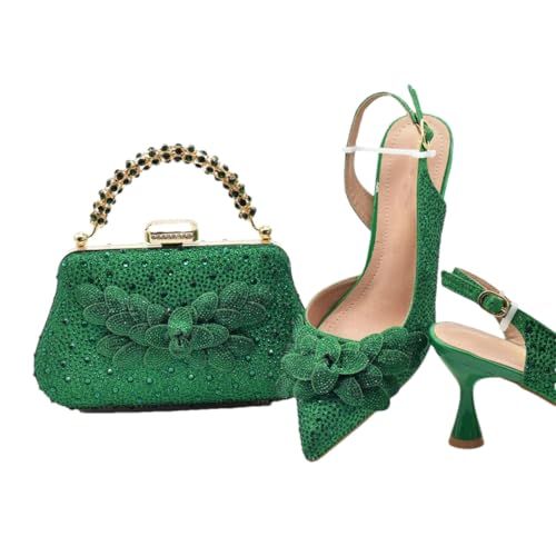 Sublimez votre tenue de fête avec l'ensemble talons aiguilles et pochette strass EN8