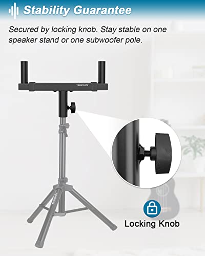 Vondynote Set Of 2 Dual Speaker Mount Bar Mounting Fork Bracket Speaker Pole Width Adjustable #TOP3