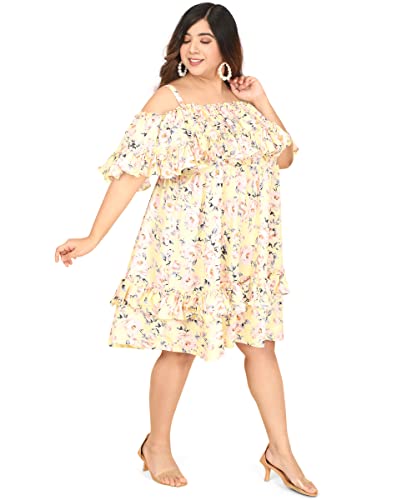 Image of OOMPH! Women's Western & Fusion wear Crepe Pleated Knee Length Dress - Green