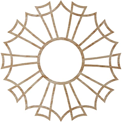 Image of Ekena Millwork 40 inchOD x 14 1 /8 inchID x 3 /8 inchT Augustus Wood Fretwork Pierced Ceiling Medallion, Red Oak