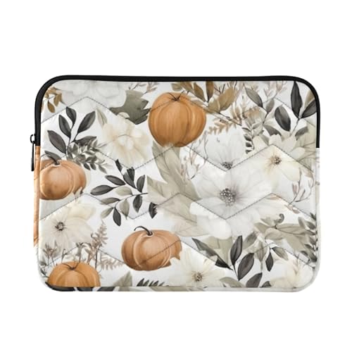 Funda para portátil de 13-14 pulgadas con flores blancas Pumpkin