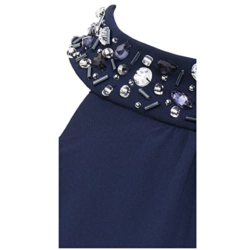 Image of S.L. Fashions Womens Jewel Halter Sheath Dress (Petite and Regular)