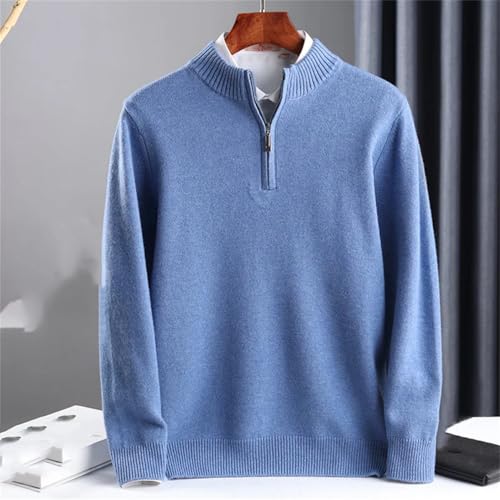Men's Large Size Lapel Neck Knitted Pullover Sweater Half High Neck Thick Pullover Winter Youth Warm Jumper2